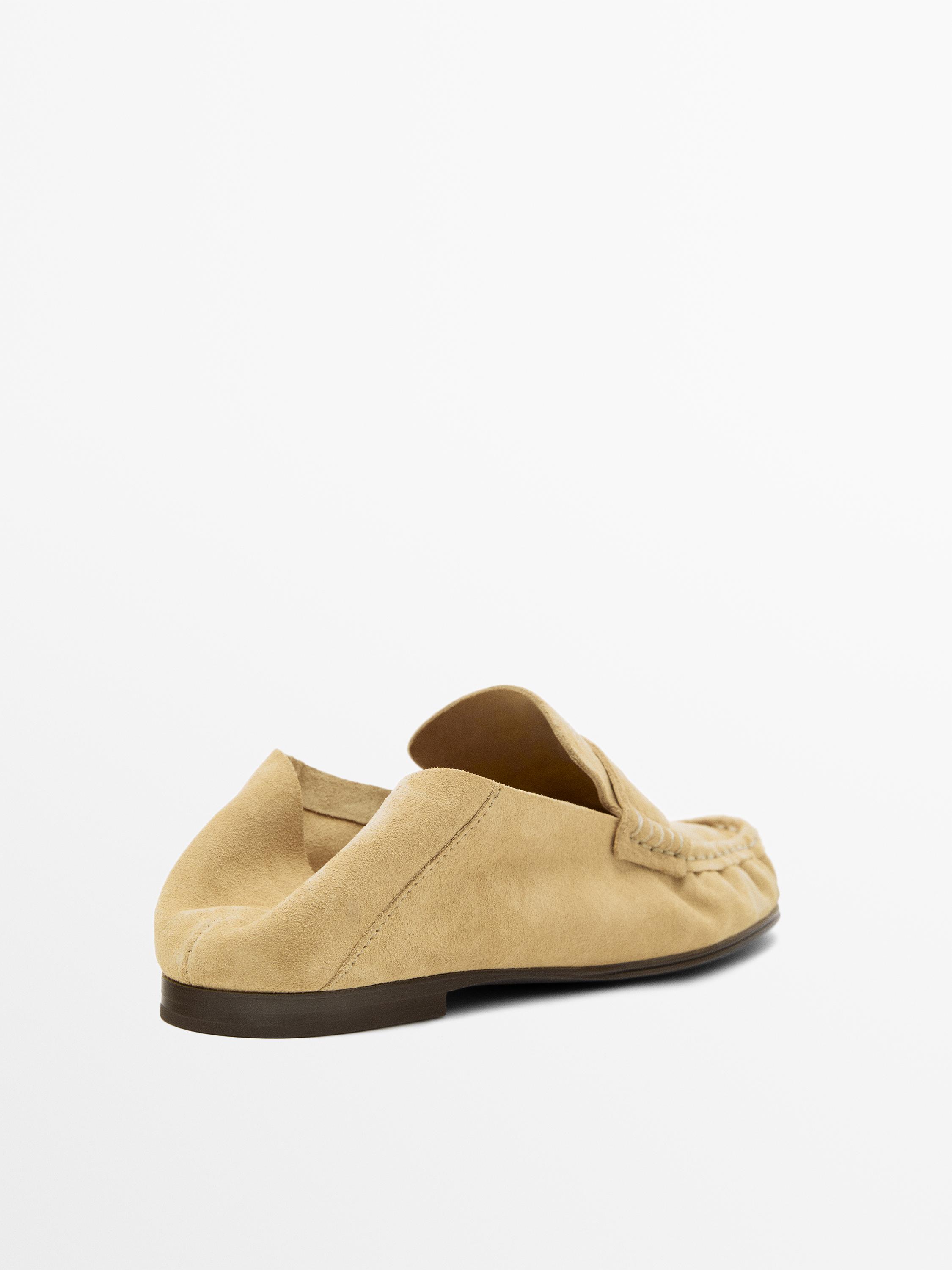 Soft split leather loafers